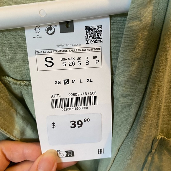 NWT Zara Linen Blend Crop Shirt - Picture 5 of 7